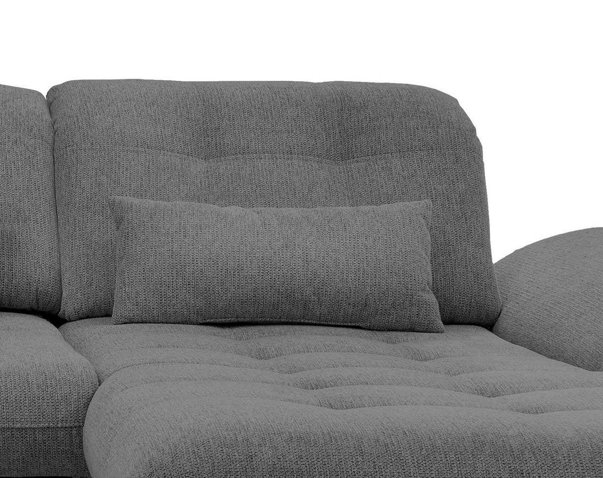 Ecksofa mit Bettkasten Rigatti Graubrau 314x184 cm - Chromfarben/Graubraun, MODERN, Textil (314/184cm) - Livetastic