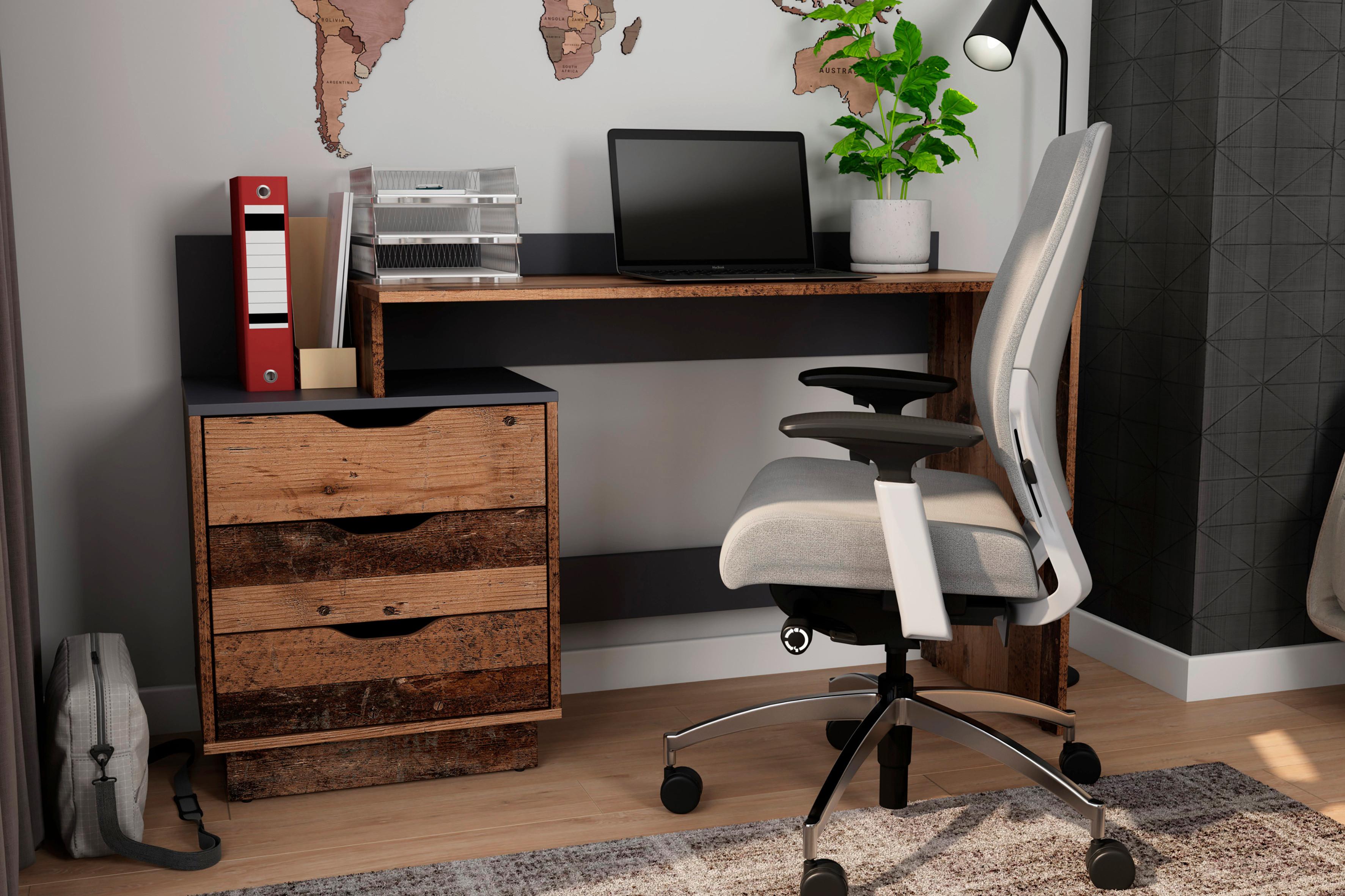 Schreibtisch Belfast - Alteiche/Anthrazit, MODERN, Holzwerkstoff (138/51,5/83,5cm) - MID.YOU