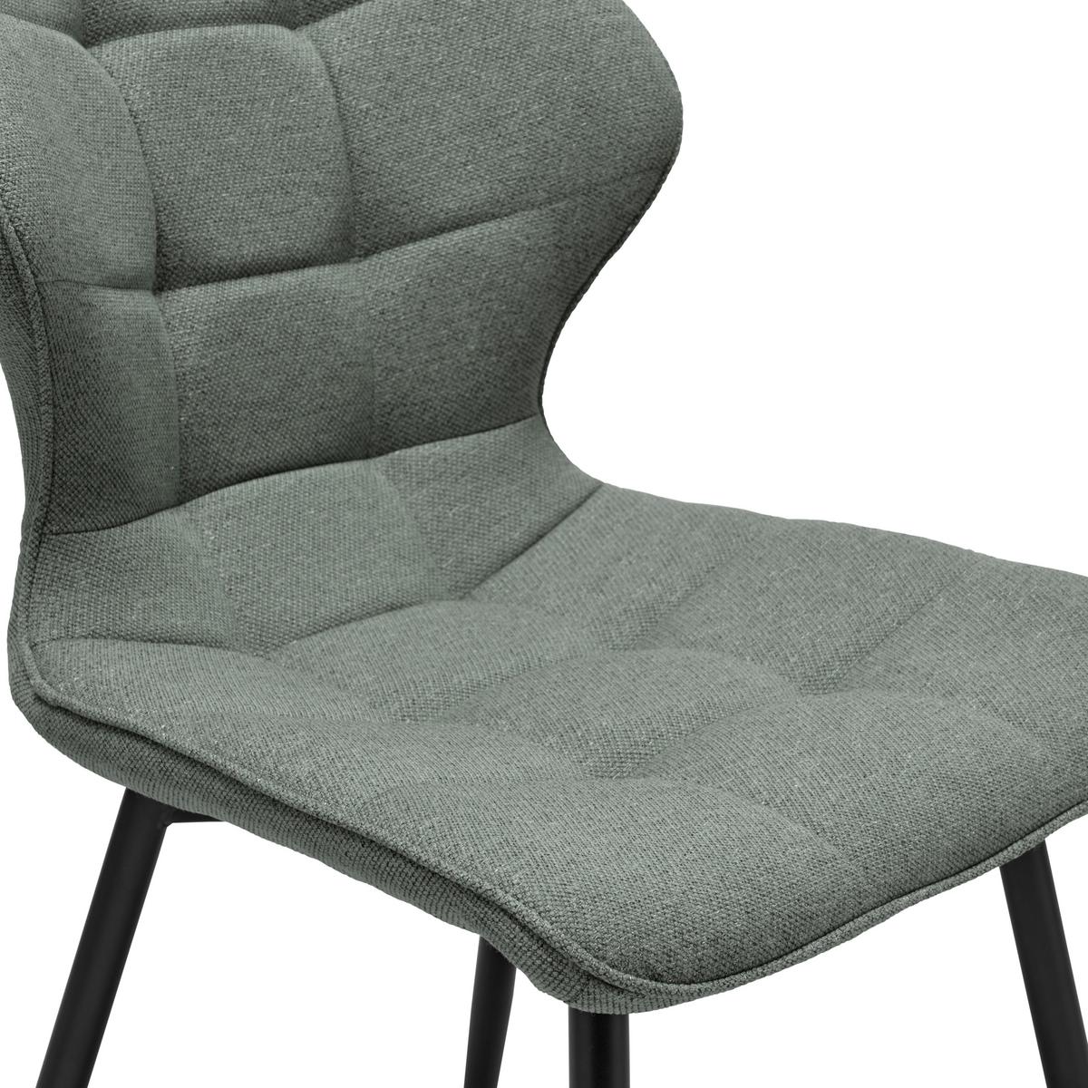 Stuhl Leana - Schwarz/Grün, LIFESTYLE, Holz/Textil (47/82/59cm) - Livetastic