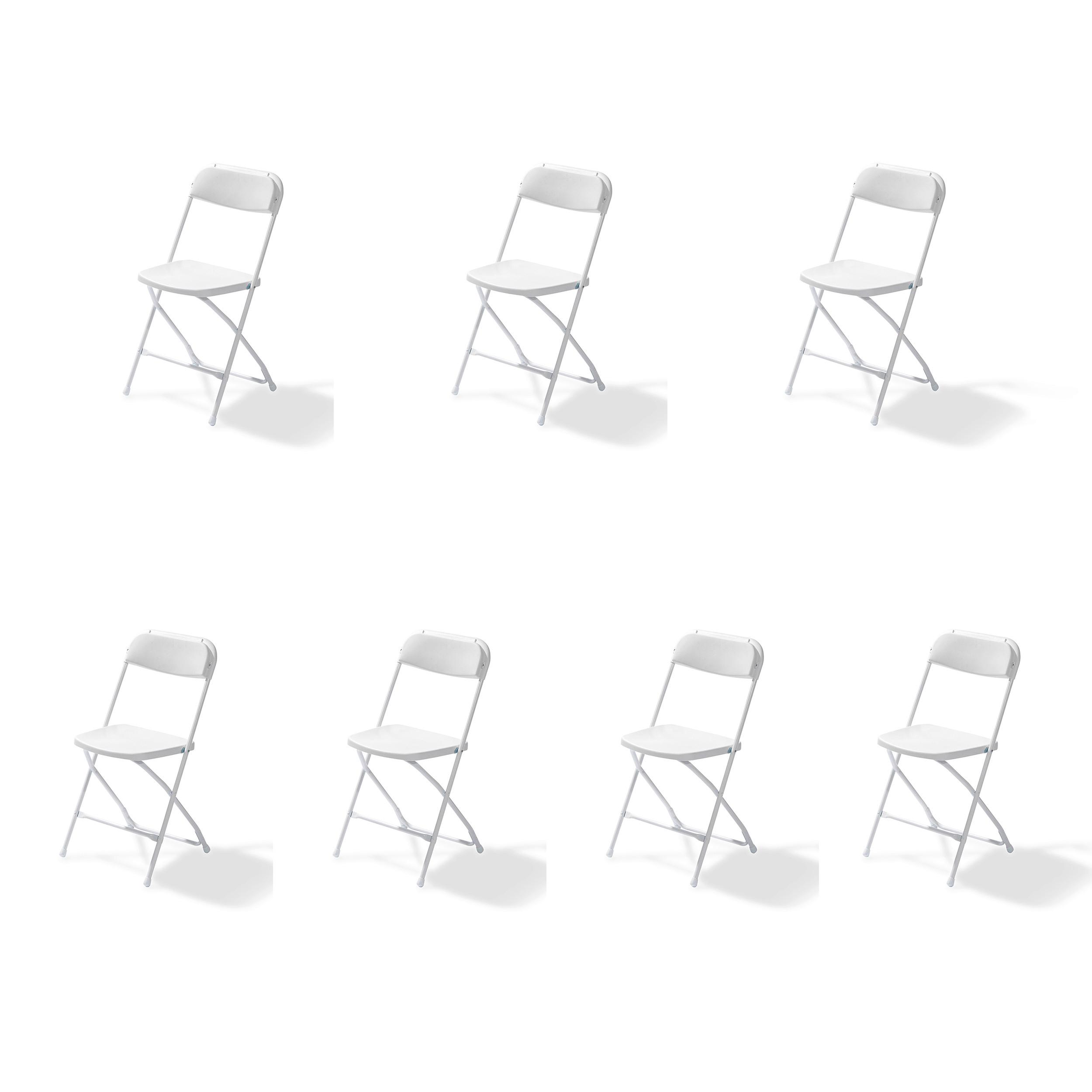 Klappsessel Weiß 7 Stück - Weiß, LIFESTYLE, Kunststoff/Metall (43/80/49cm)