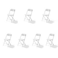Klappsessel Weiß 7 Stück - Weiß, LIFESTYLE, Kunststoff/Metall (43/80/49cm)