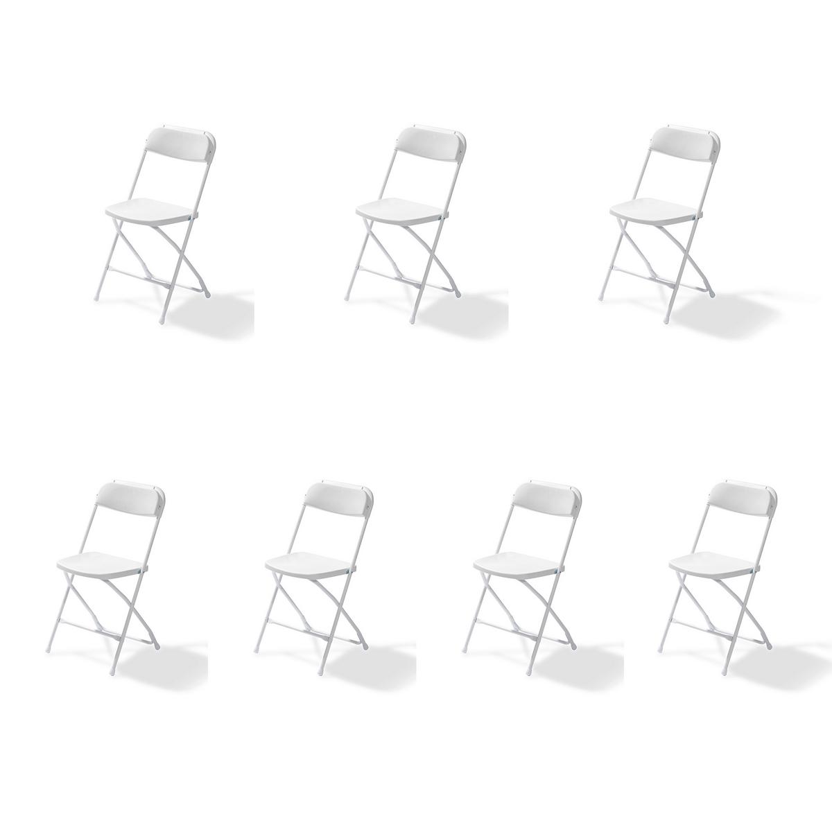 Klappsessel Weiß 7 Stück - Weiß, LIFESTYLE, Kunststoff/Metall (43/80/49cm)