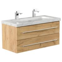 WASCHTISCHKOMBI Yamo, Eichefarben B: 100cm - Eichefarben, Basics, Holzwerkstoff/Stein (100cm) - MID.YOU