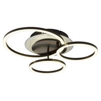 LED-Deckenleuchte Memory-Funktion - Silberfarben/Schwarzchrom, Design, Kunststoff/Metall (46/42/11,5cm) - Globo