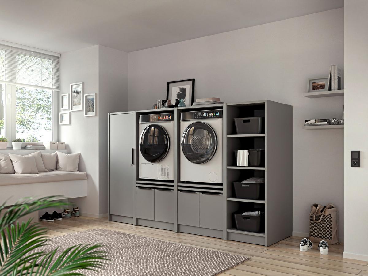 VÍCEÚČELOVÁ SKŘÍŇ TIDY HERO - šedá/černá, Basics, kov/kompozitní dřevo (50/150/68cm) - P & B