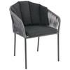 Gartensessel Zoe Metall / Kunststoff / Textil - Anthrazit/Schwarz, MODERN, Kunststoff/Textil (59/77,5/61cm) - Beldano