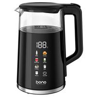 Wasserkocher Celvin 1850-2200W, 1,7 L Wassertank - Schwarz, Basics, Glas/Kunststoff (20,6/26,5/15,4cm) - Bono
