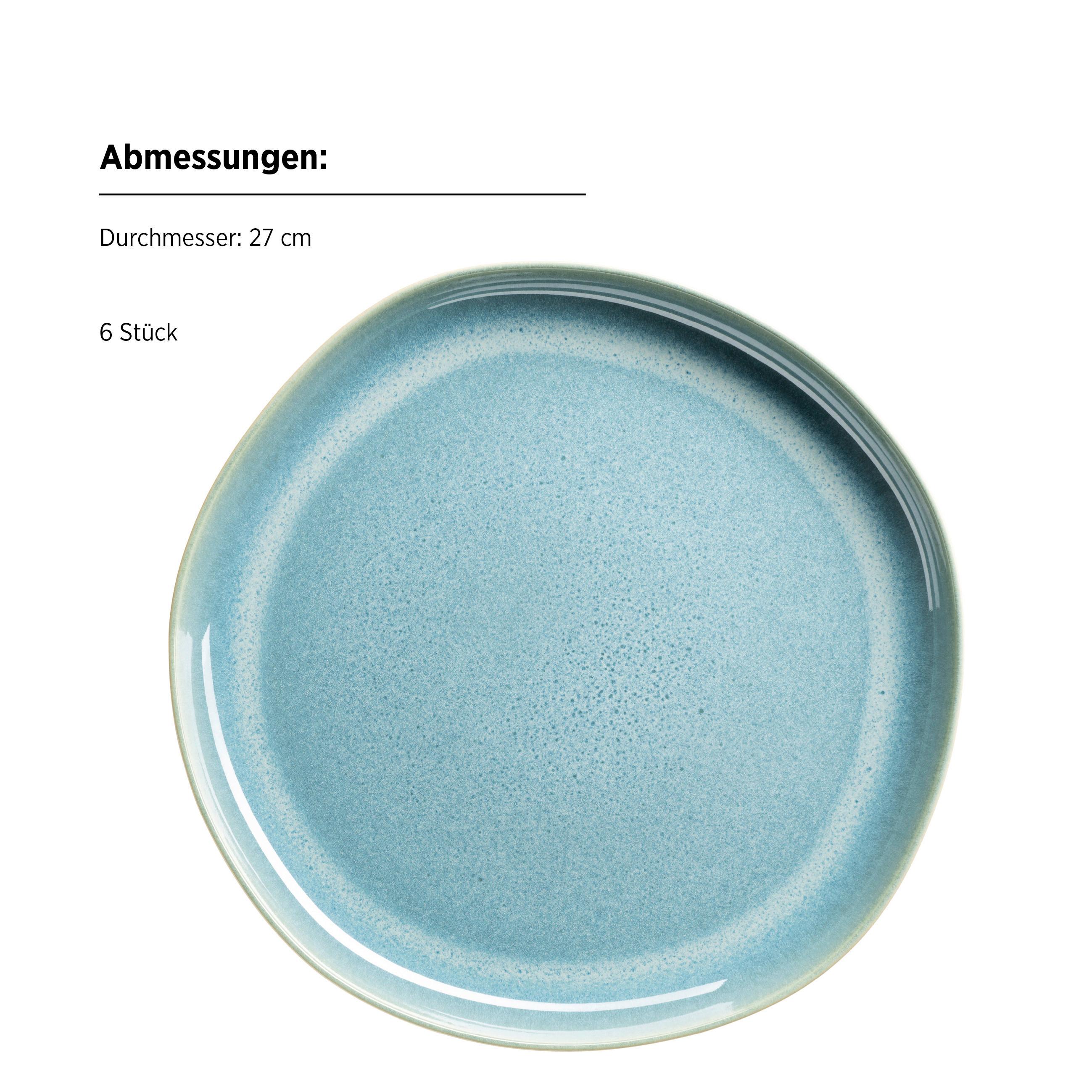 Tellerset Cordelia Grün, 6-Teilig - Grün, Trend, Keramik (27cm) - Mäser