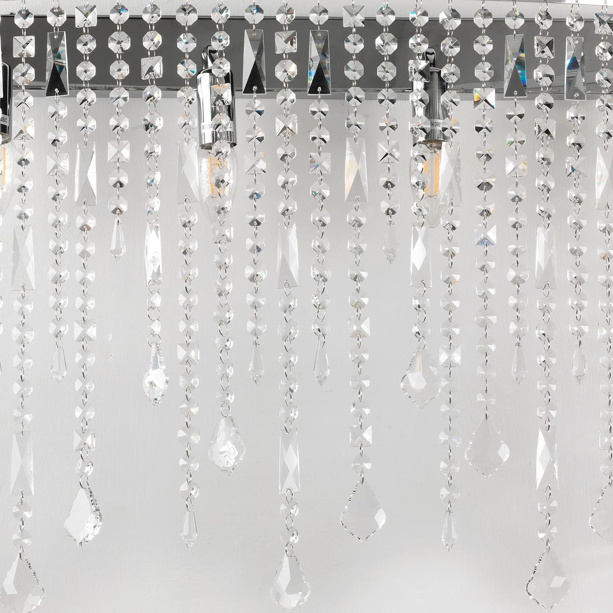Wandleuchte Chromfarben B: 75 cm - Chromfarben, Design, Glas/Metall (75cm)