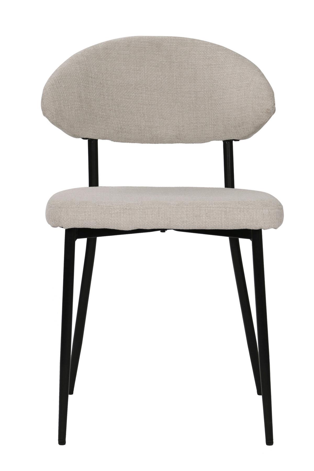 STUHL-SET Schwarz/Beige 2-teilig - Beige/Schwarz, MODERN, Textil/Metall (56/82/53cm) - MID.YOU
