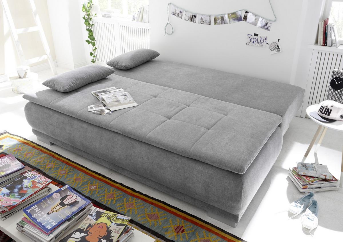 Rozkládací pohovka Luigi hnědošedá - barvy stříbra/jílová barva, Moderní, textil/plast (208/93/105cm) - MID.YOU