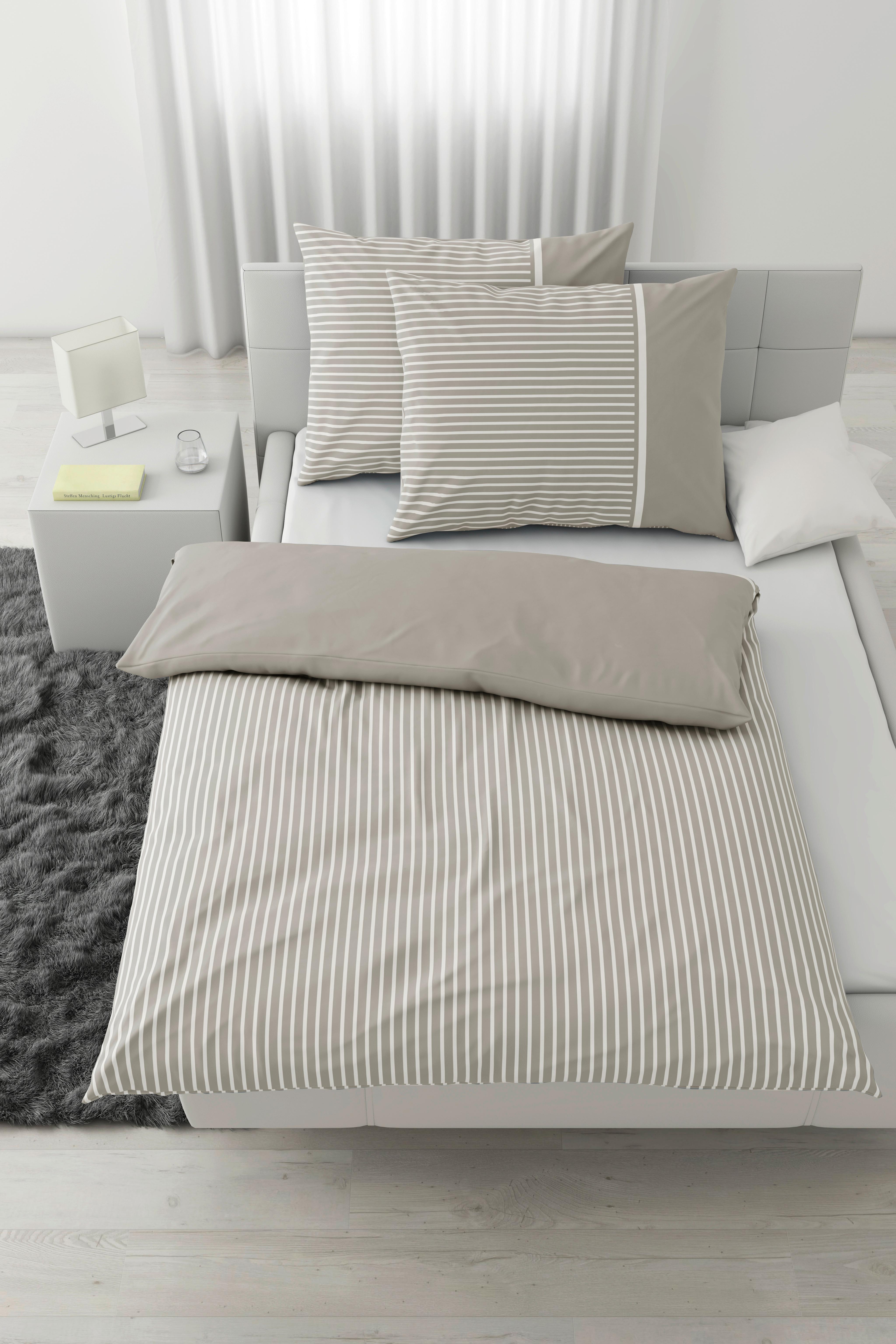 Bettwäsche Johannes XXL Hellbraun ca. 200x220cm - svetlohnedá, Konventionell, textil (200/220cm) - Mömax