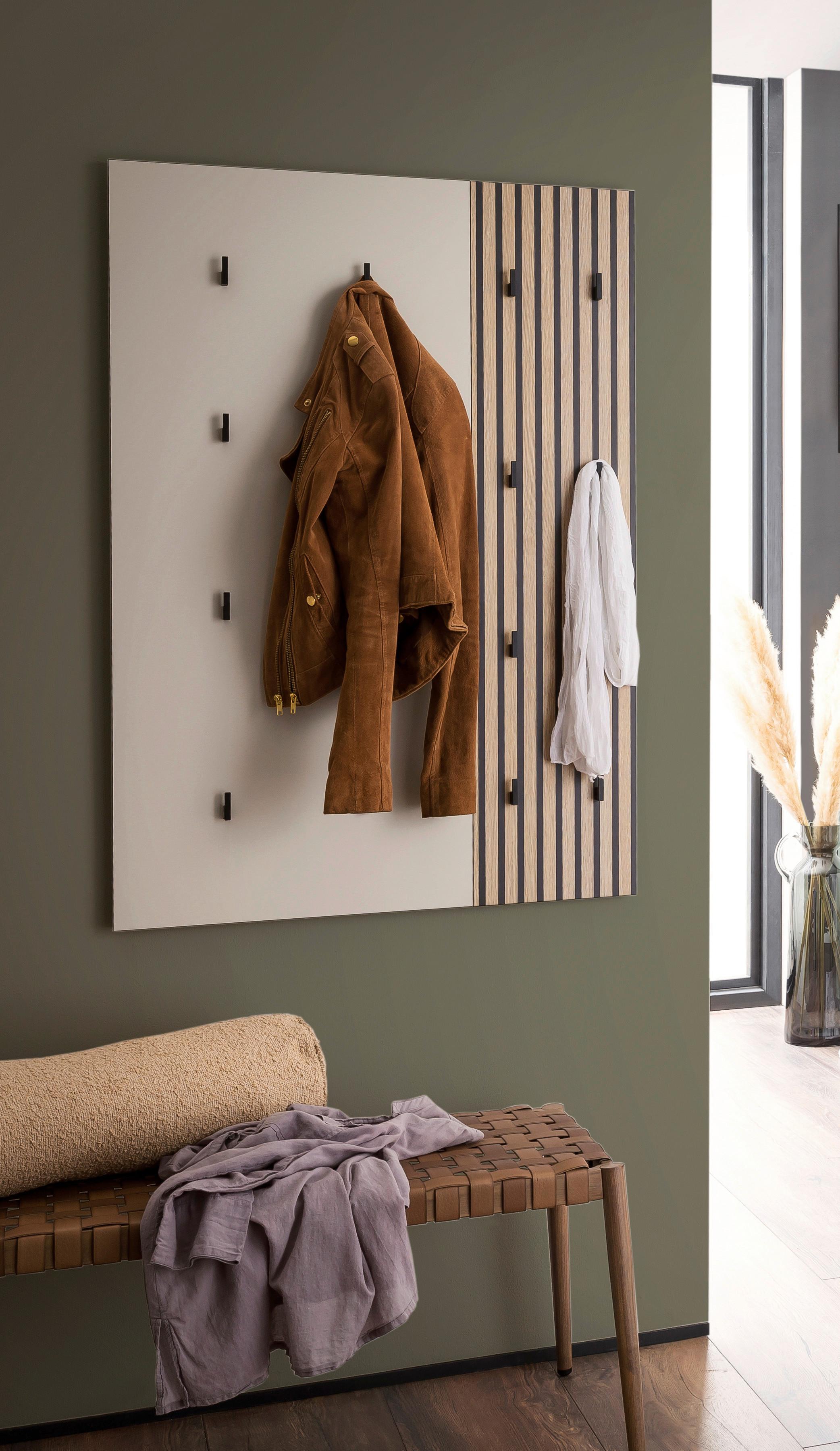 Garderobenpaneel Alexa 245+490 - Eichefarben/Beige, Design, Holzwerkstoff (73,5/109/2,6cm) - MID.YOU