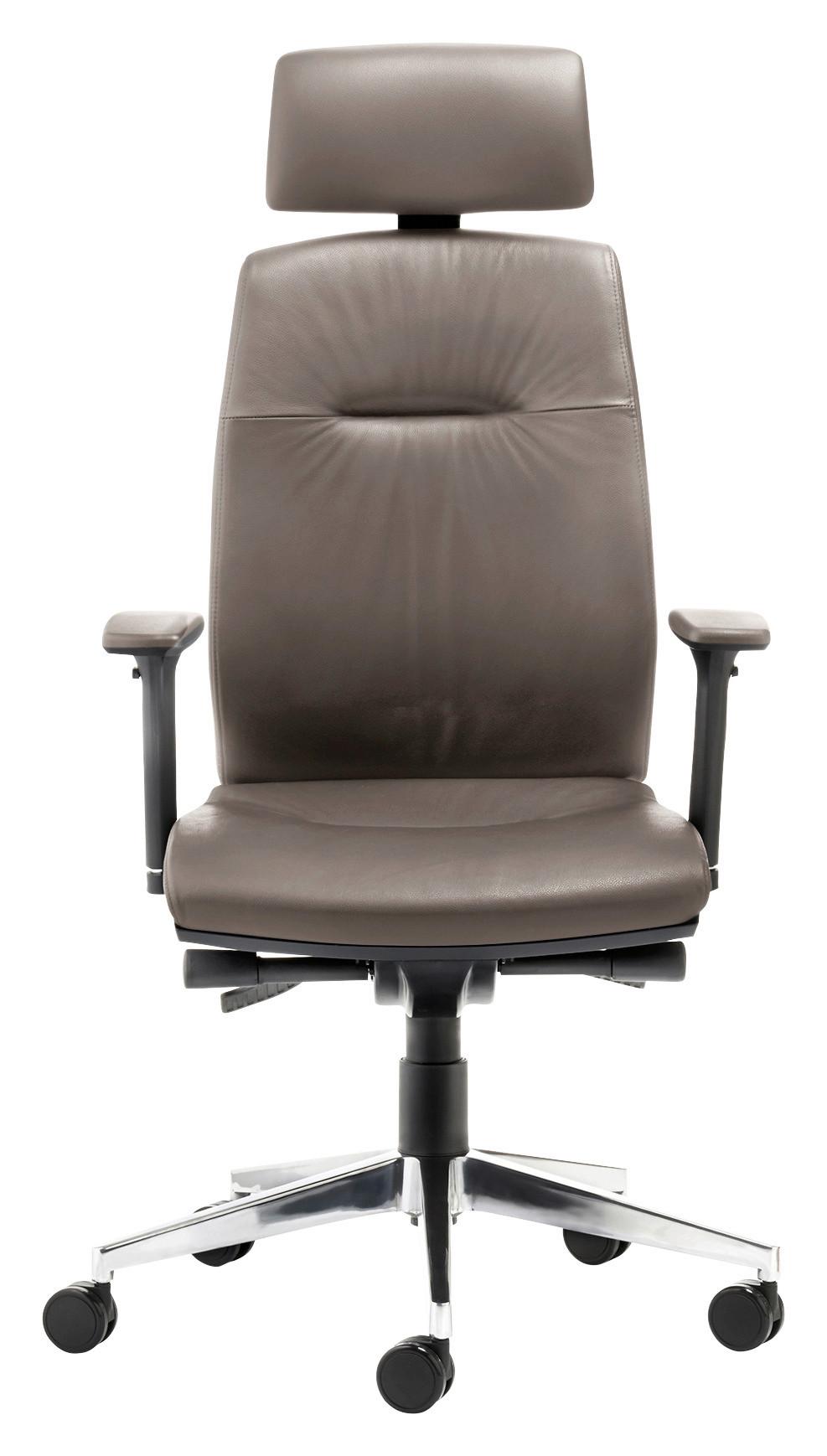 Chefsessel My Contract Line Lederlook Chromfarben Bis 120 Kg - Chromfarben/Schwarz, MODERN, Leder/Kunststoff (66/123/63cm) - MID.YOU