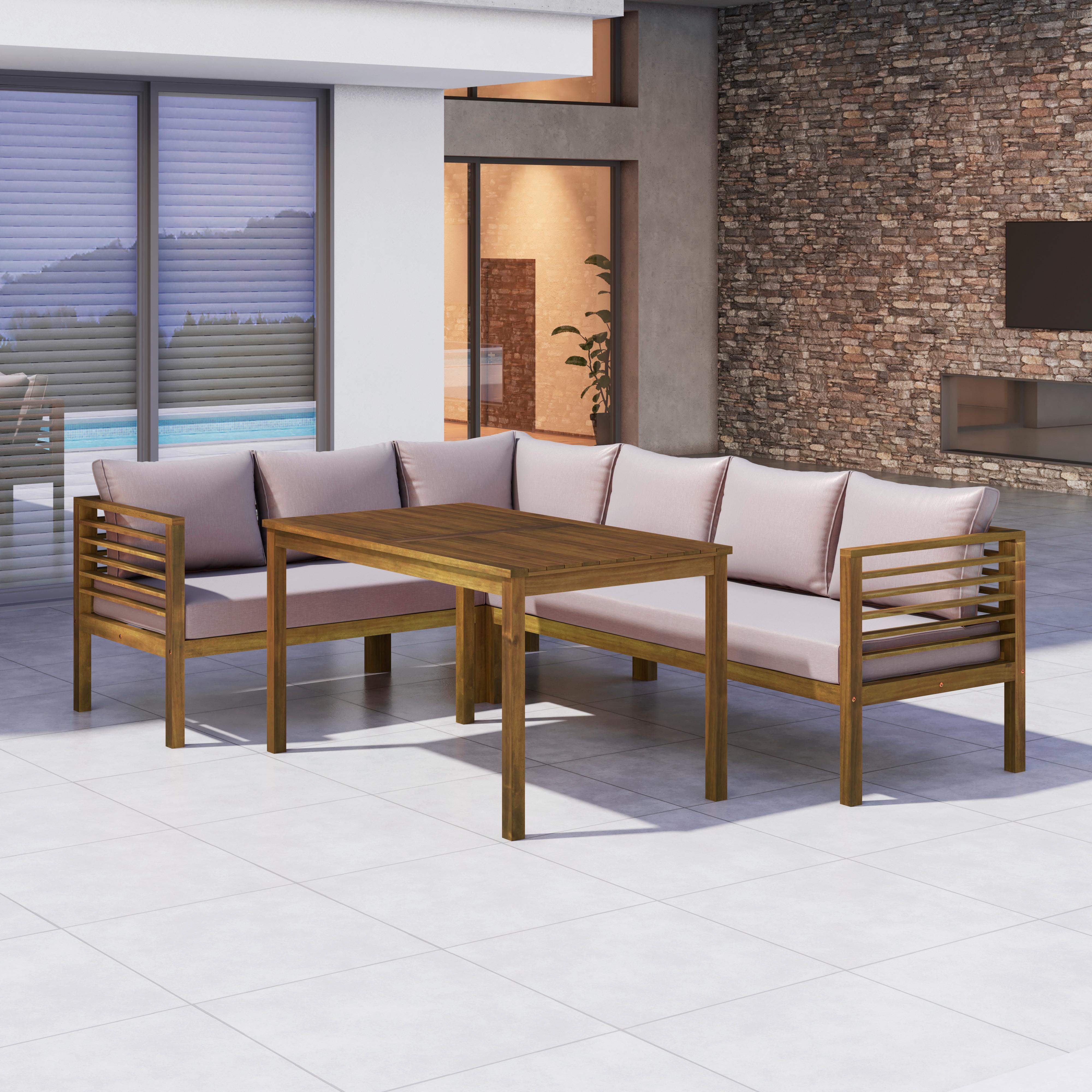 TERASOVÁ SEDACÍ SOUPRAVA NICO - barvy akácie/béžová, Natur, dřevo (226/65/173cm) - Mömax