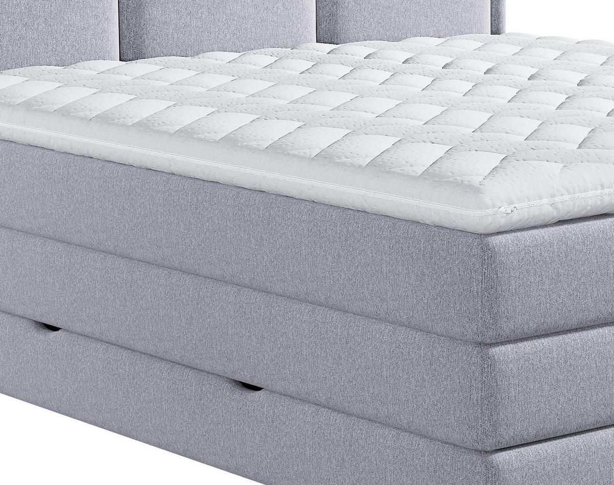 Boxspringbett mit Topper & Bettkasten 180x200 Swing - Grau, Design, Textil (180/200cm) - MID.YOU
