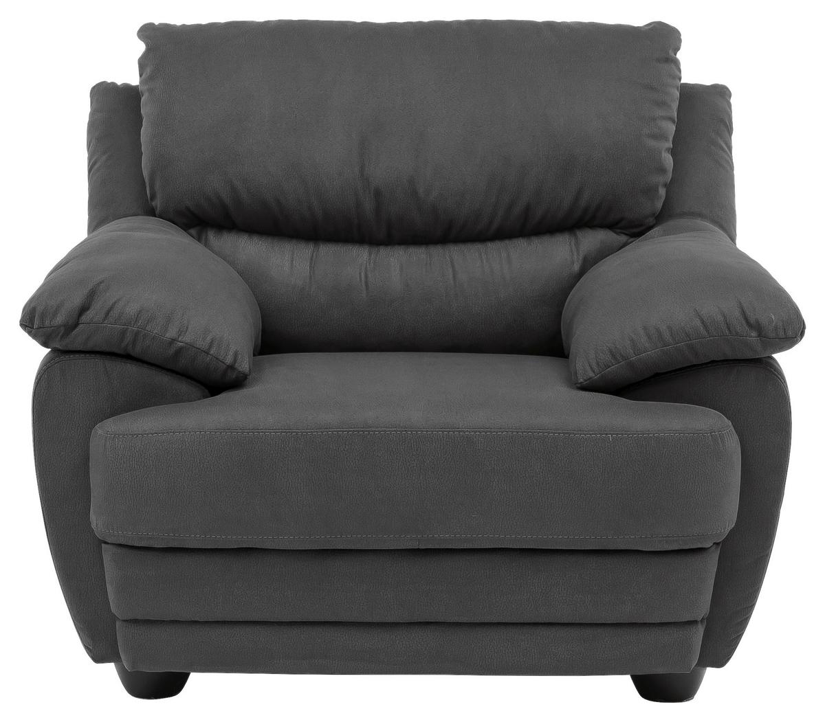 Polstersessel Mit Armlehnen Nebolo Textil Dunkelgrau - Dunkelgrau/Schwarz, Design, Textil (117/97/100cm) - Livetastic