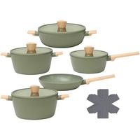 Sada hrnců MICHAEL - zelená/čiré, Moderní, kov/plast - Mömax