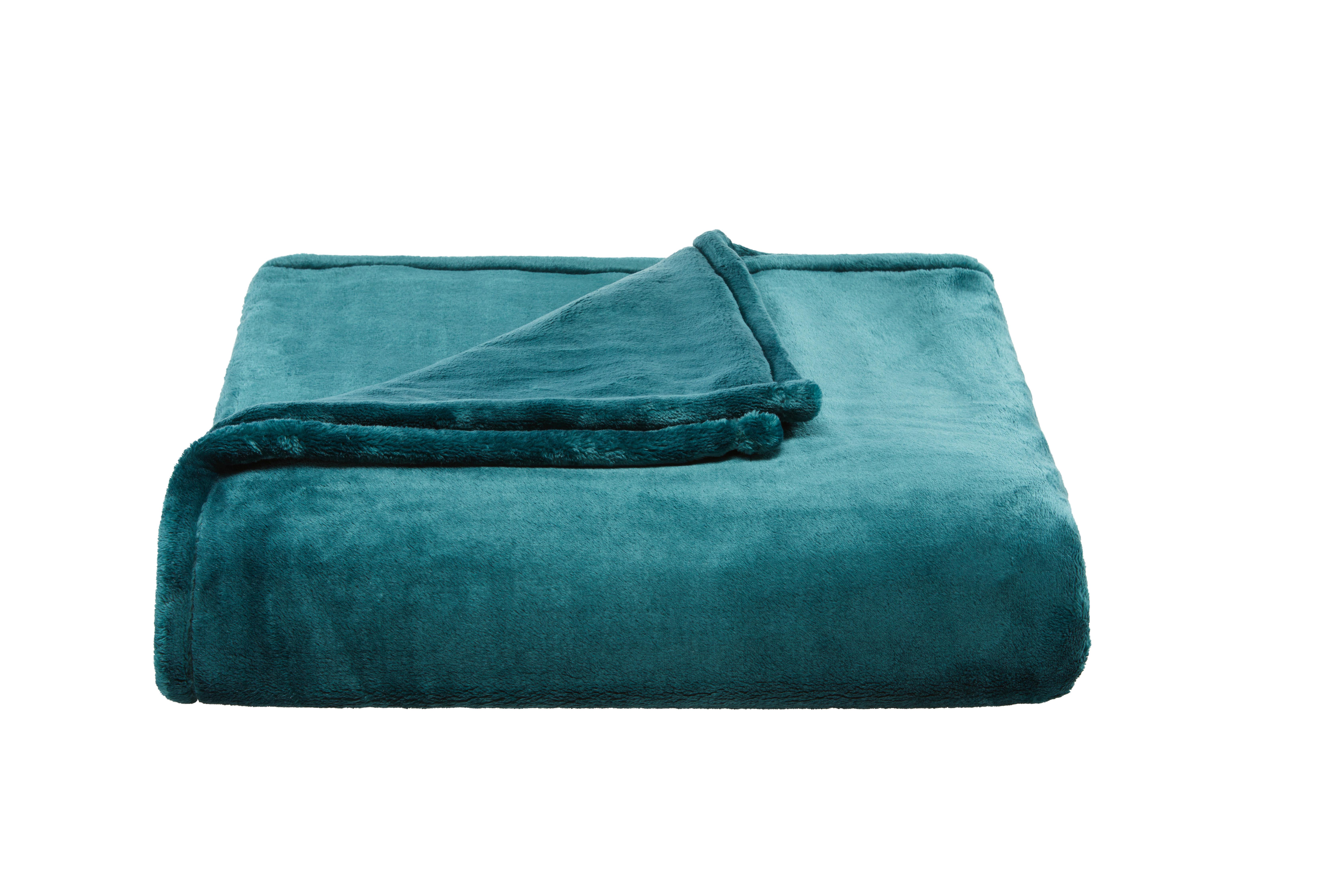 Kuscheldecke Oslo - Petrol, MODERN, Textil (150/200cm) - Luca Bessoni
