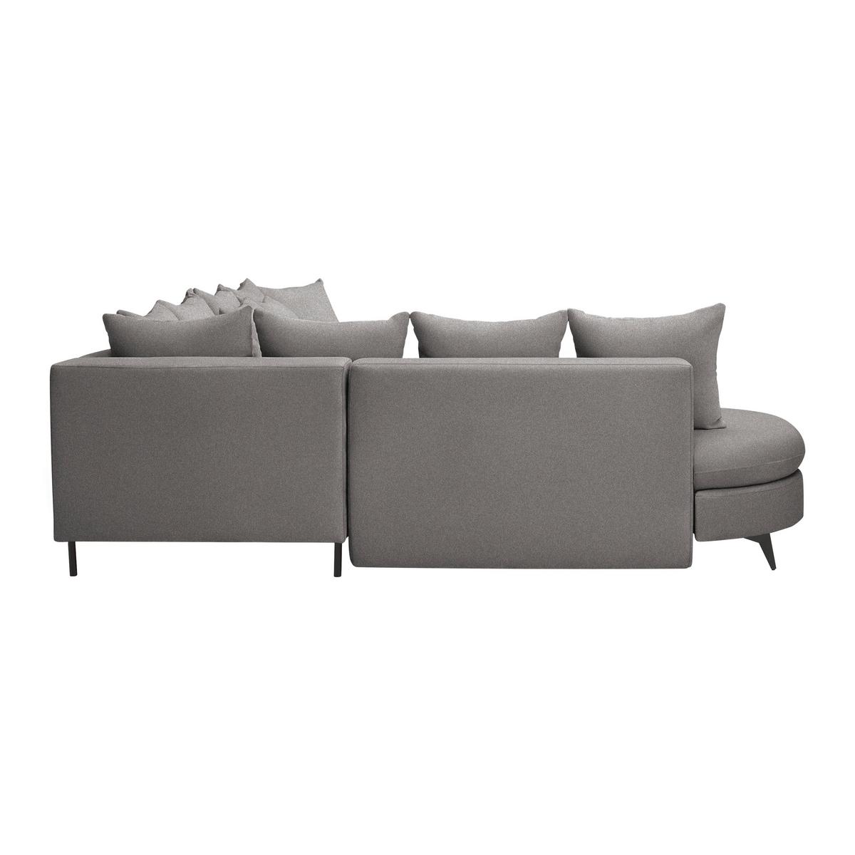 Rohová sedačka AXEL, ľavá, grafitová ženilka - čierna/grafitová, Modern, kov/textil (250/291cm) - Mömax