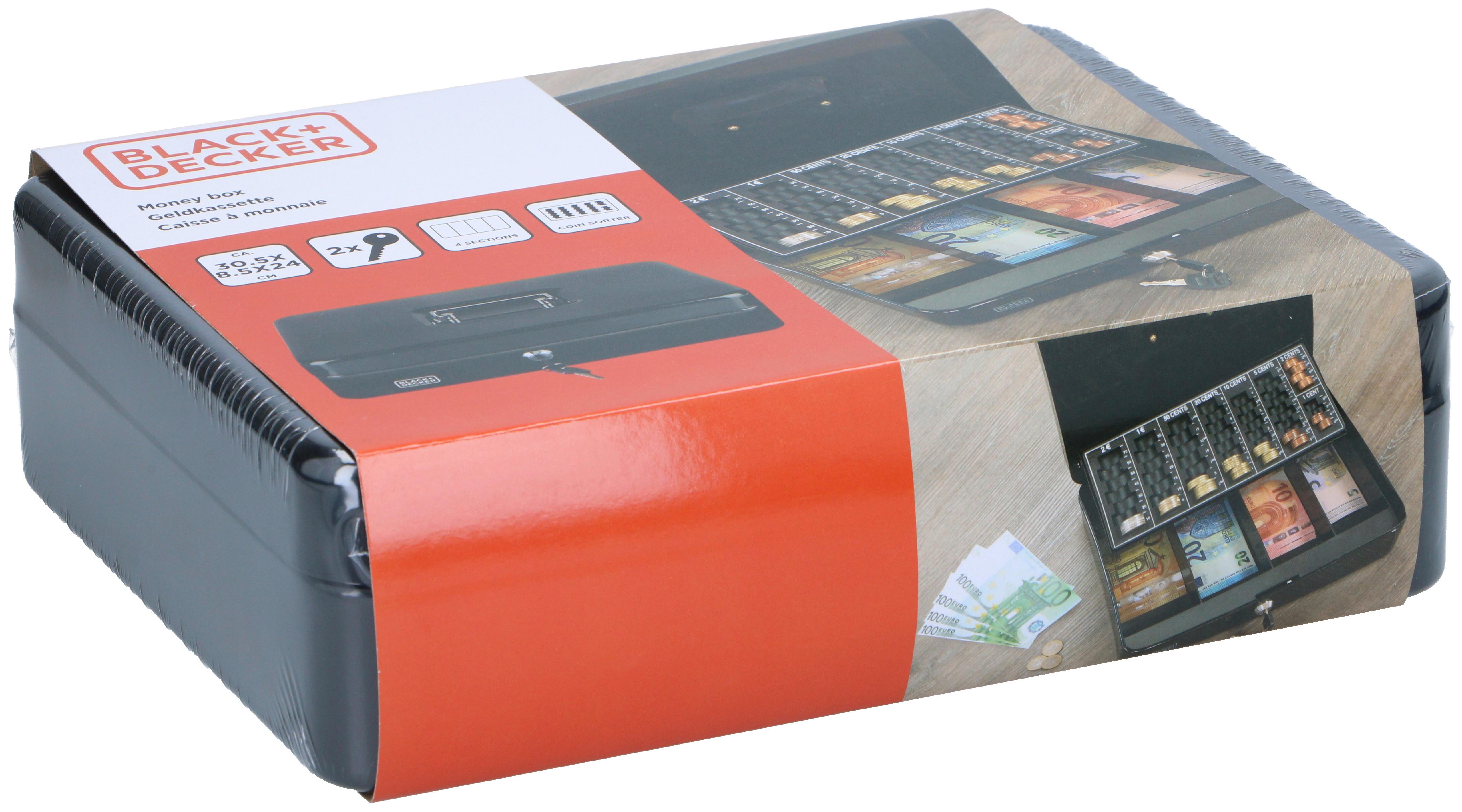 Spardose Money Box 4 Tray Divisions Inc - Schwarz, Basics, Metall (30.5/24/9cm)