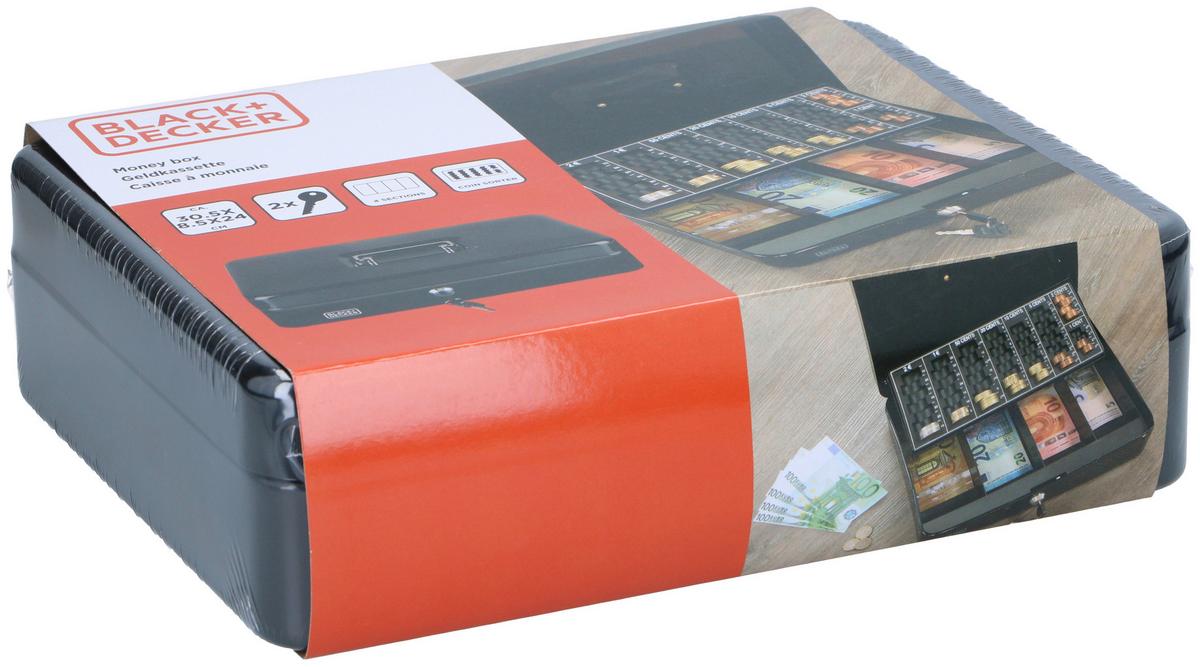 Spardose Money Box 4 Tray Divisions Inc - Schwarz, Basics, Metall (30.5/24/9cm)