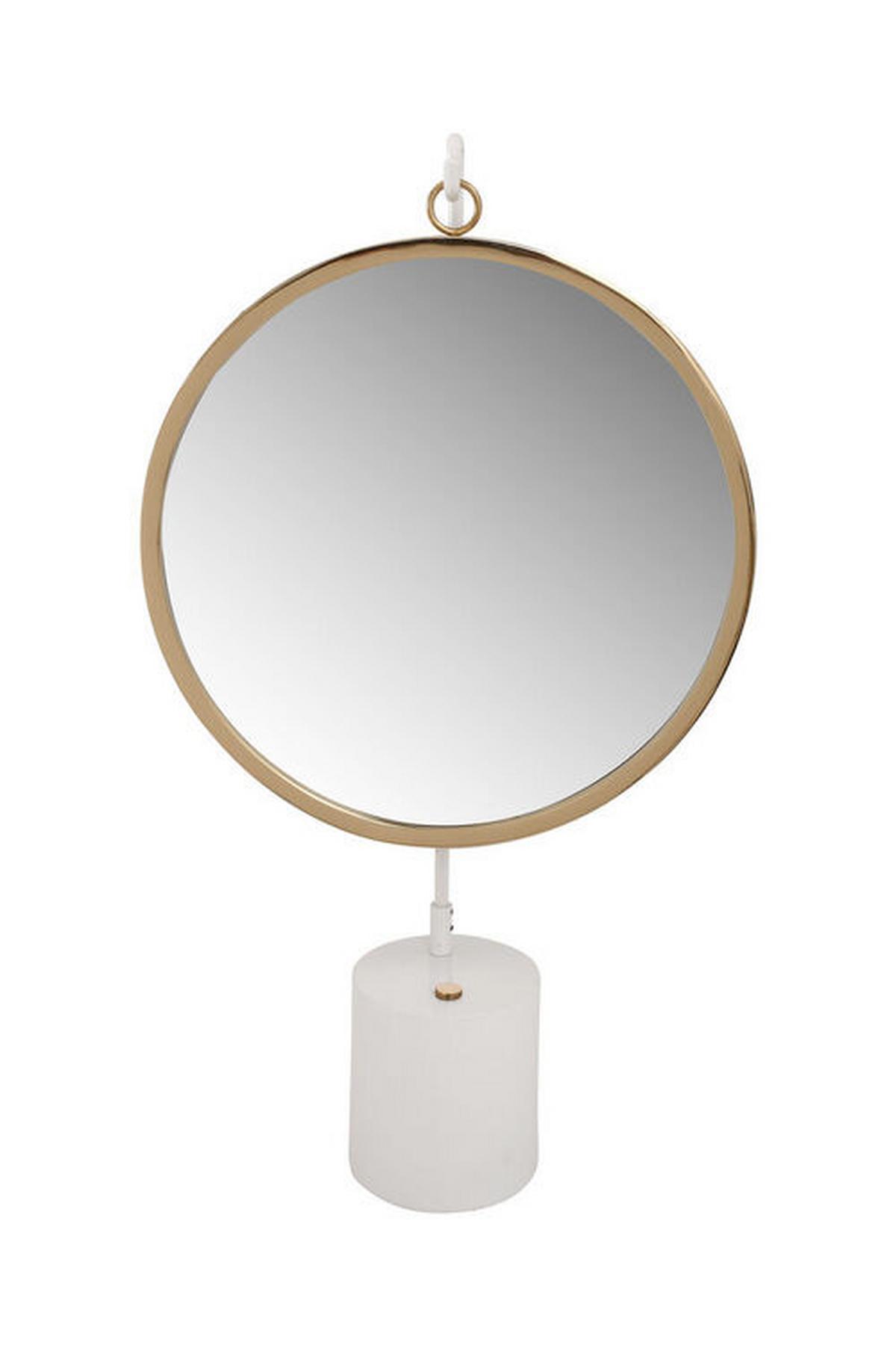 Tischspiegel Eleganca H: 75 Cm Metallrahmen Weiß/goldfarben - Goldfarben/Weiß, LIFESTYLE, Glas/Metall (41/75/14cm) - Kayoom
