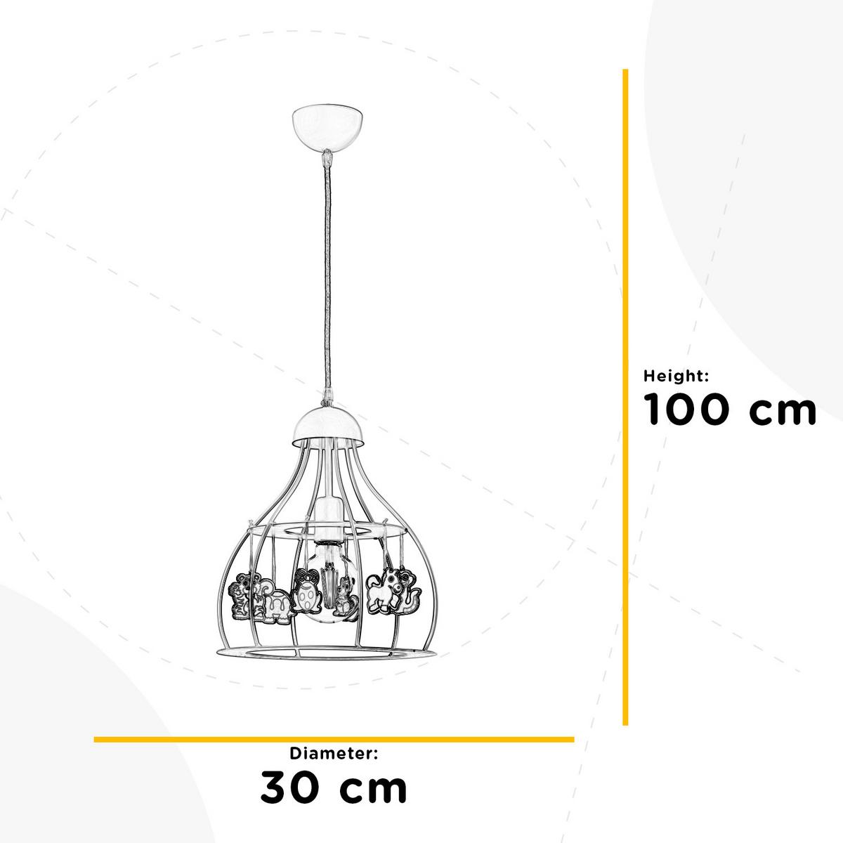 Kinderhängeleuchte Weiß Hochglanz D: 30 cm - Weiß Hochglanz, KONVENTIONELL, Metall (30/150cm)