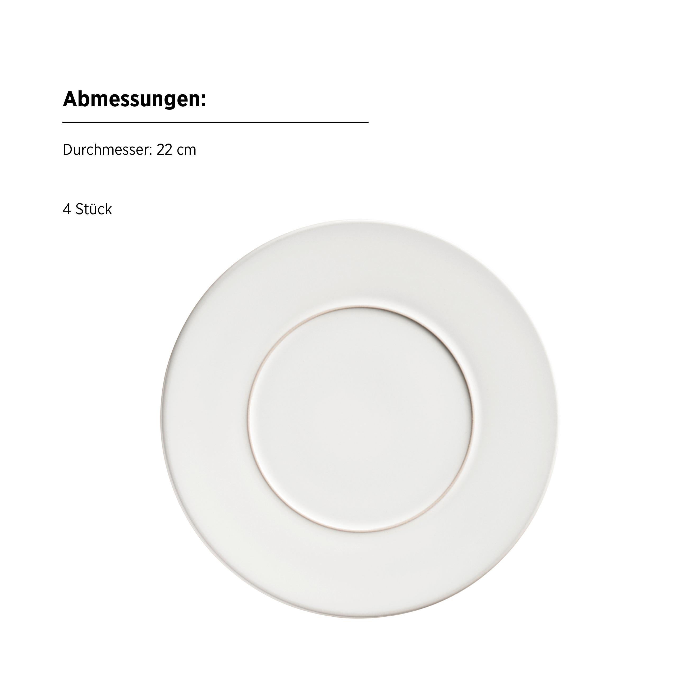 Tellerset Unico Weiß 4-Teilig - Weiß, Basics, Keramik - Mäser