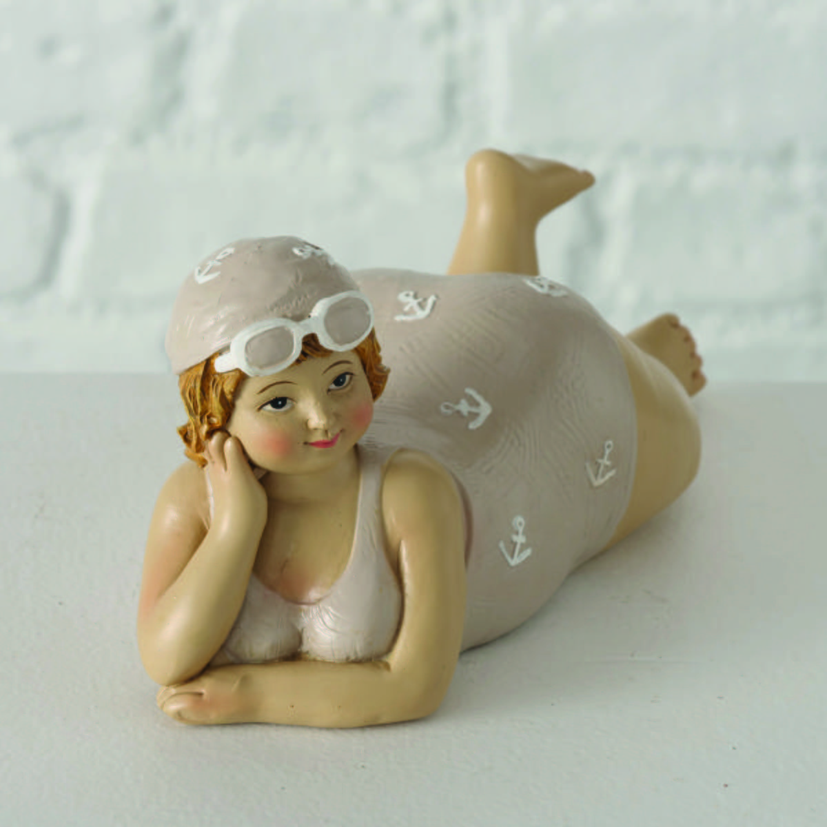 Dekofigur Dame H: 7 cm Aus Polyresin für Indoor - Beige/Creme, Basics, Kunststoff (17/7/7cm)