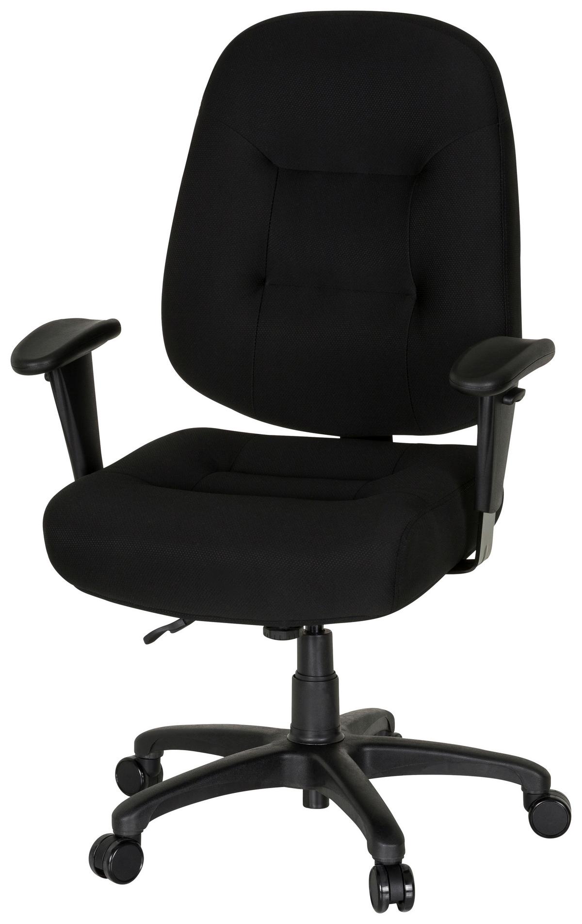 Bürostuhl Zenit Xxl Schwarz Bis 150 Kg - Schwarz, Basics, Kunststoff/Textil (76/119/69cm) - MID.YOU
