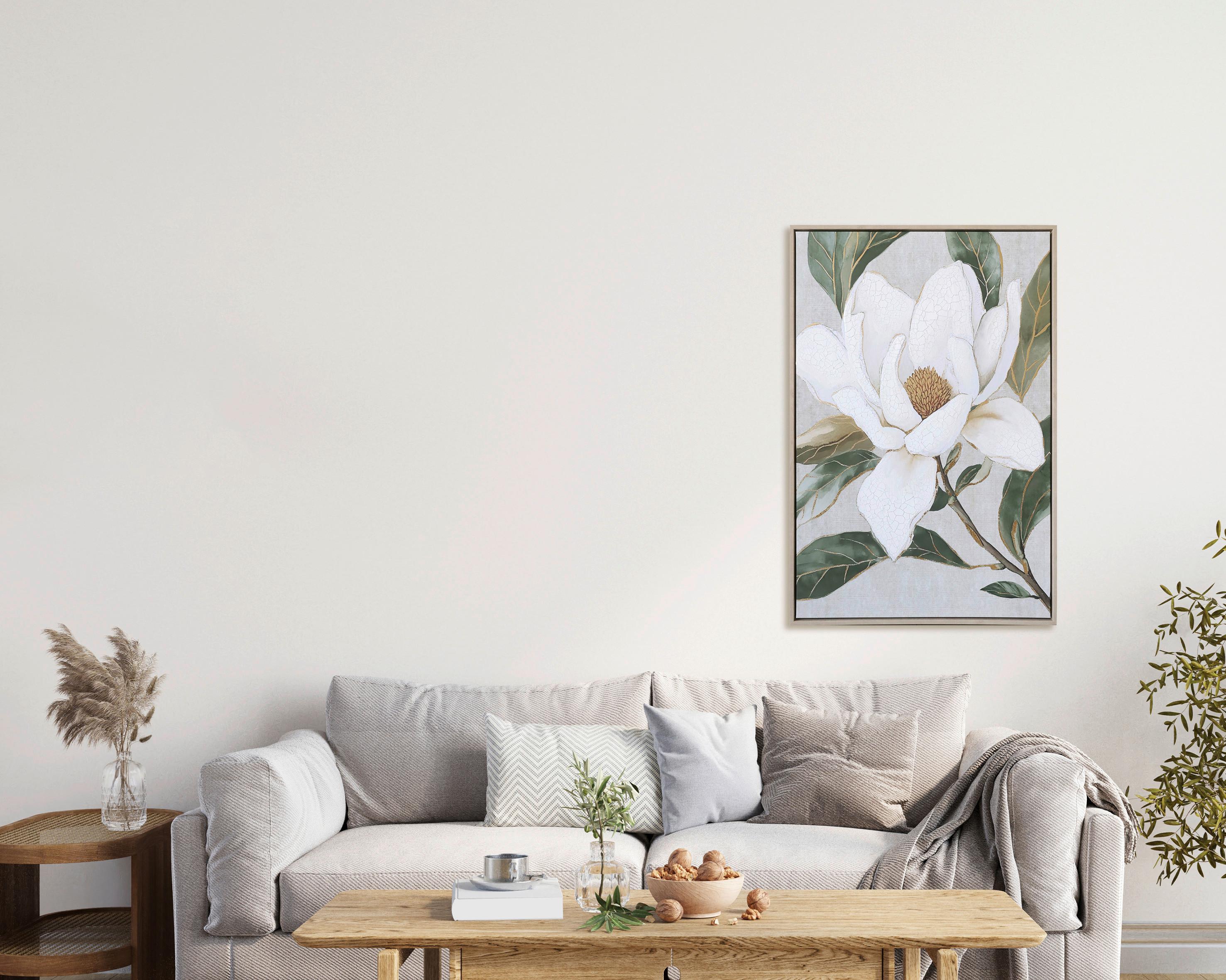 Obraz na plátne LOTTA,  60x90cm - zelená/přírodní barvy, Moderní, kompozitní dřevo/textil (60/90cm) - Mömax