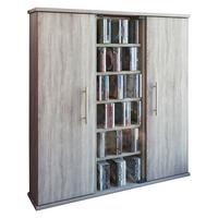 CD Regál Santo š: 86cm dub sonoma - barvy dubu, Konvenční, kompozitní dřevo/sklo (86/91,5/18cm) - MID.YOU