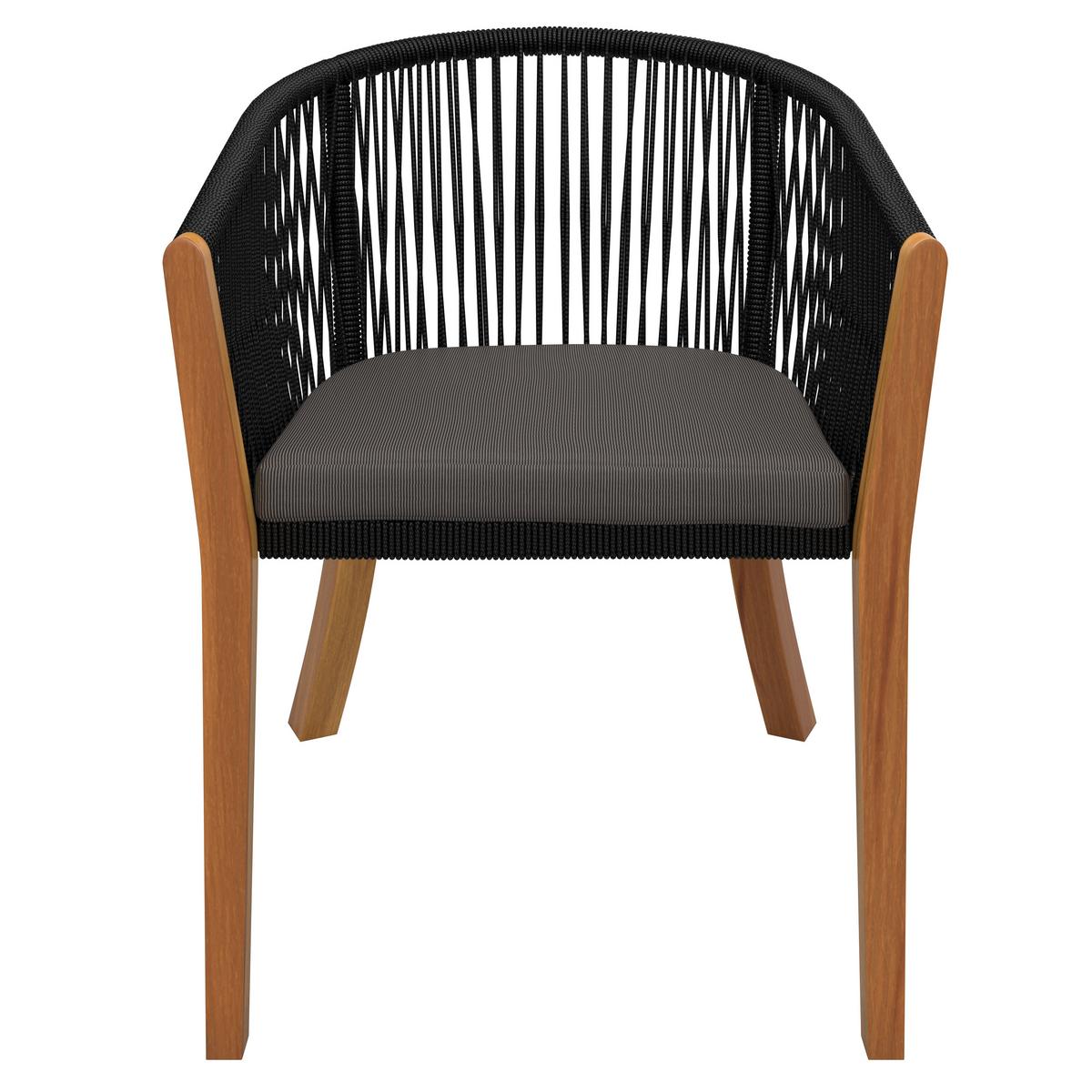 Záhradní sada ALINA - černá/tmavě šedá, Moderní, kov/dřevo (180/77/90cm) - Bessagi Garden