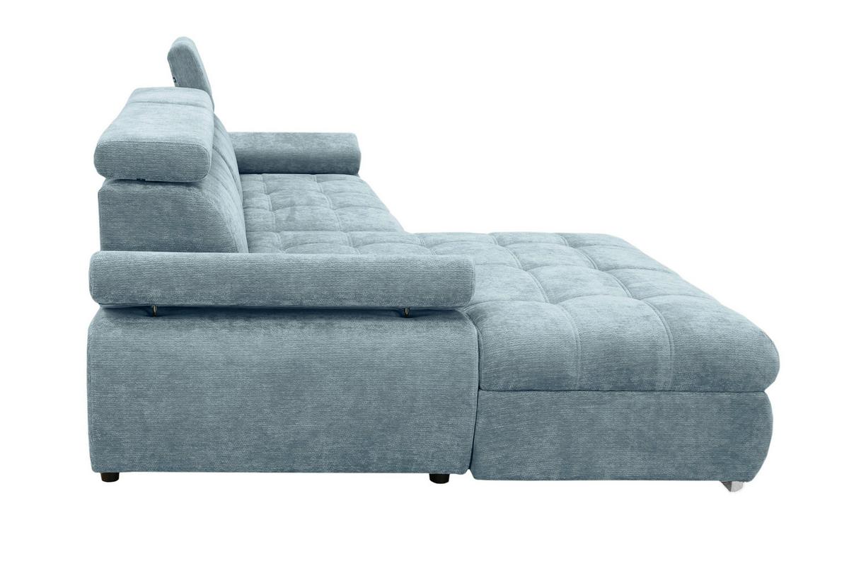 Rohová sedačka VEGAS, ľavá, mätovozelená ženilka - mätovozelená/strieborná, Design, drevo/textil (173/294cm)