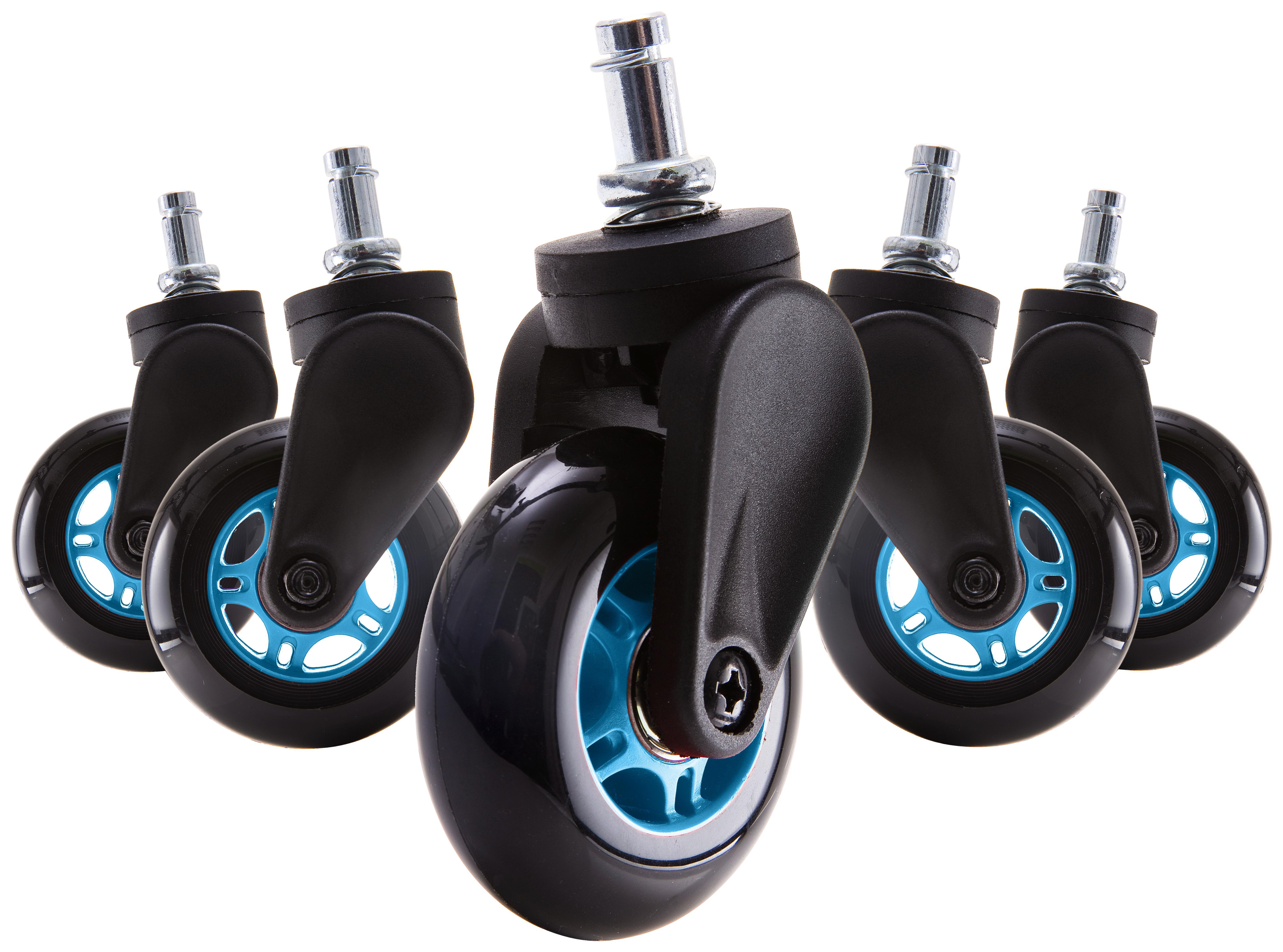 Drehstuhlrolle Blade Wheel D:7,5cm Blau-schw. - Blau/Schwarz, MODERN, Kunststoff/Metall (7,5cm) - Dxracer