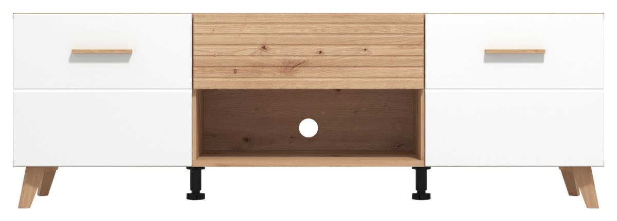 Tv-elem Bretagne - tölgyfa színű/fehér, Modern, faalapú anyag (147/50/41,5cm)
