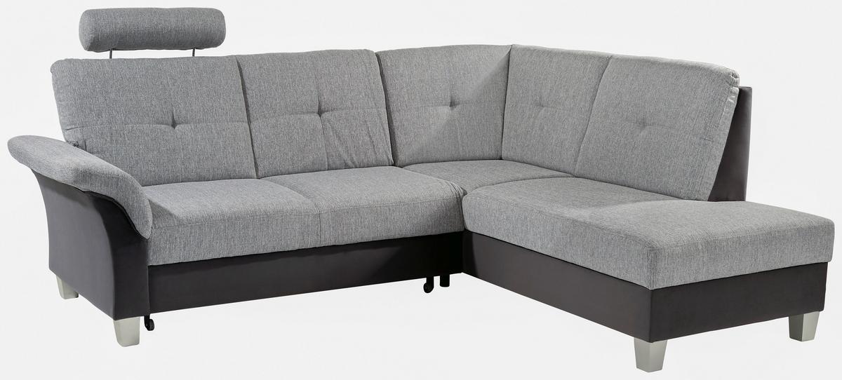 Sarokkanapé Portland - világosszürke/grafitszürke, Konventionell, textil (245/196cm) - Ondega