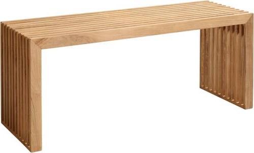 Sitzbank Teakfarben Rib BxHxT: 104x43x35 cm - Teakfarben, KONVENTIONELL, Holz (104/43/35cm) - MID.YOU
