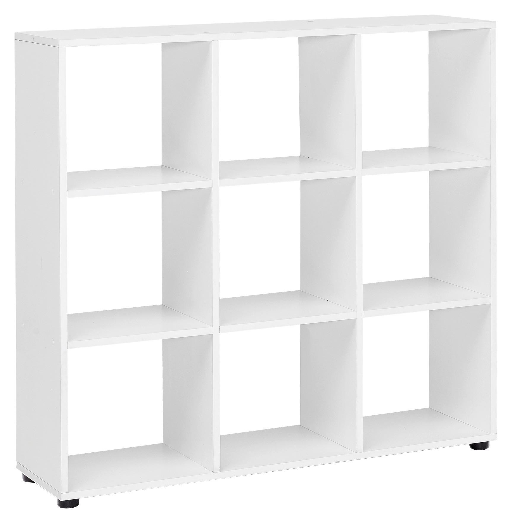 REGÁL ZARA - bílá/černá, Konvenční, kompozitní dřevo/plast (108/104/29cm) - MID.YOU