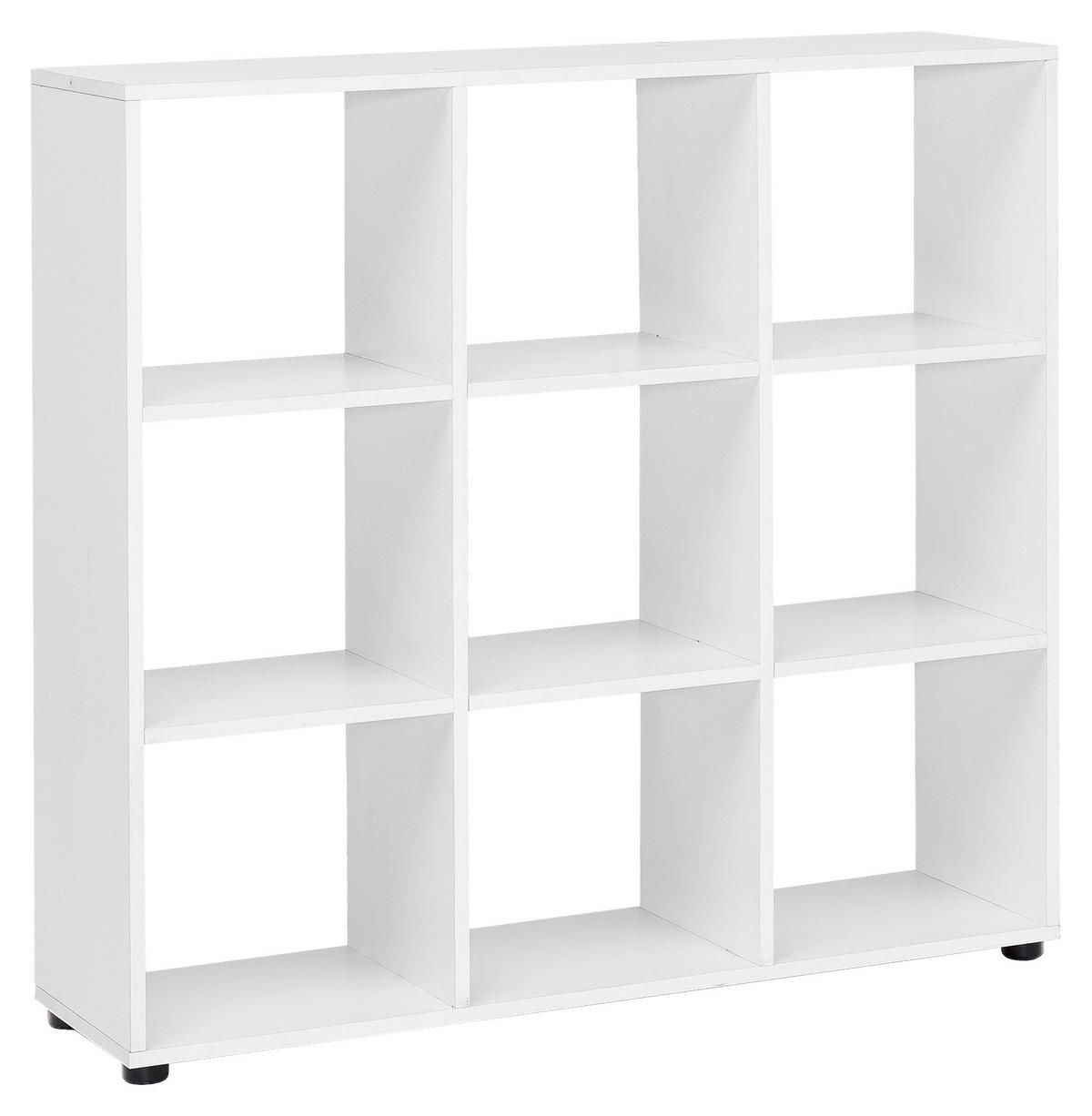 REGÁL ZARA - bílá/černá, Konvenční, kompozitní dřevo/plast (108/104/29cm) - MID.YOU