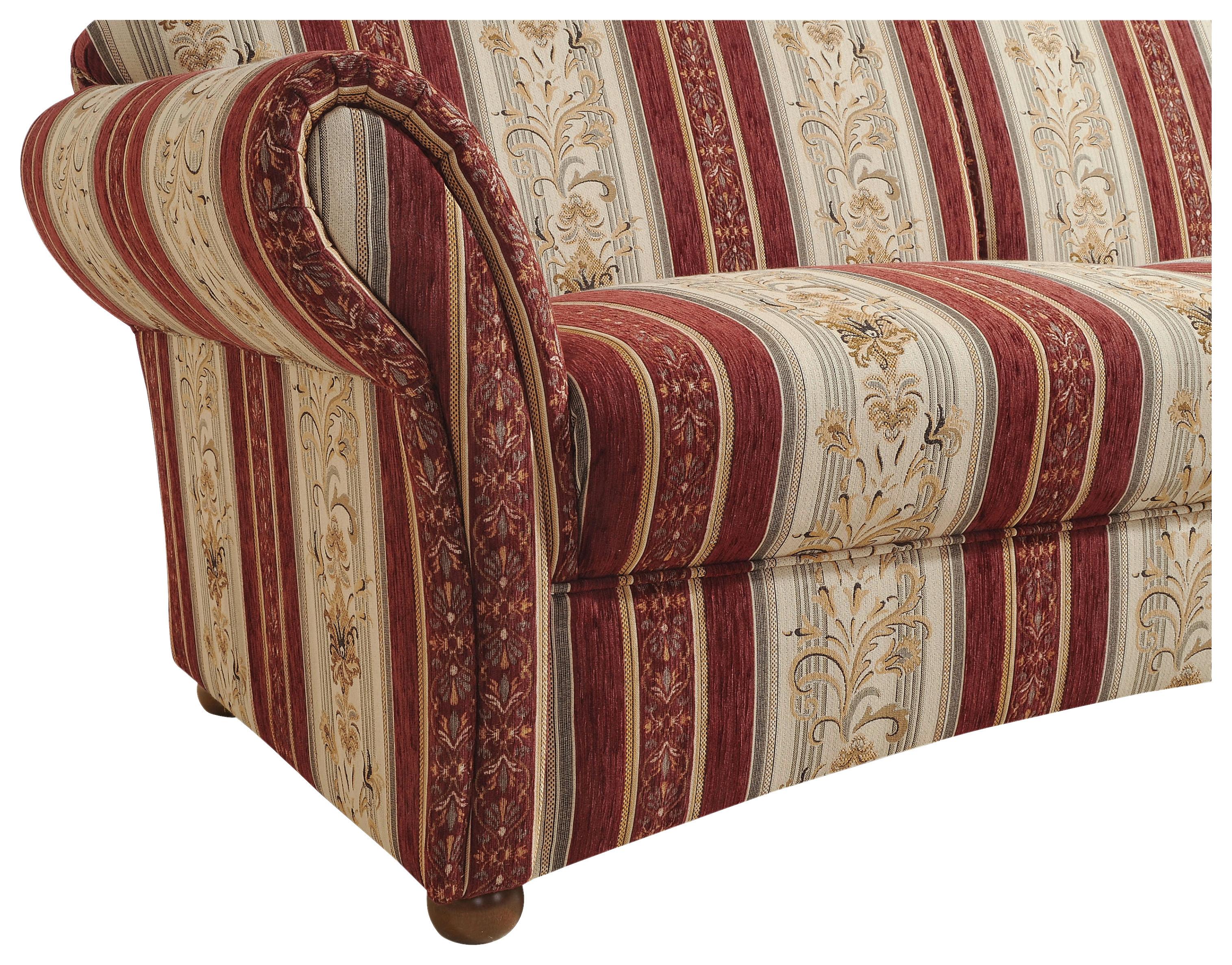 Recamiere Corona Rot/beige, Streifen Design - Beige/Rot, Design, Textil (191/83/81cm) - Max Winzer