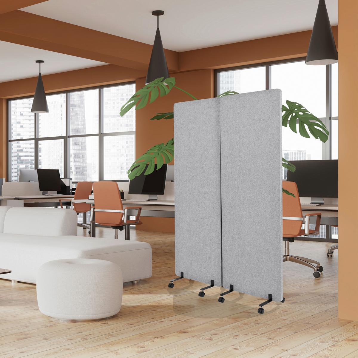 Trennwand Flexmiut - Hellgrau, Basics, Kunststoff/Textil (60/177/35cm) - MID.YOU