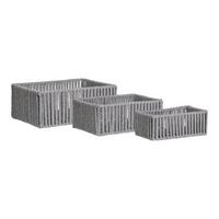 Korbset Arese Grau 3-Teilig - Grau, Design, Textil/Metall (16/10/26null)