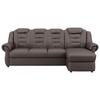 Ecksofa Boston Braun Lederlook - Schwarz/Braun, KONVENTIONELL, Textil (262/165cm) - Livetastic
