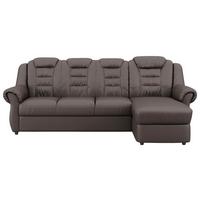 Ecksofa Boston Braun Lederlook - Schwarz/Braun, KONVENTIONELL, Textil (262/165cm) - Livetastic