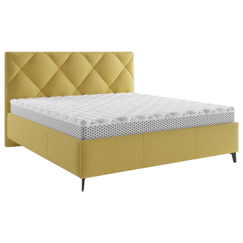 Čalúnená posteľ BIANCO 180x200, horčicovožltá