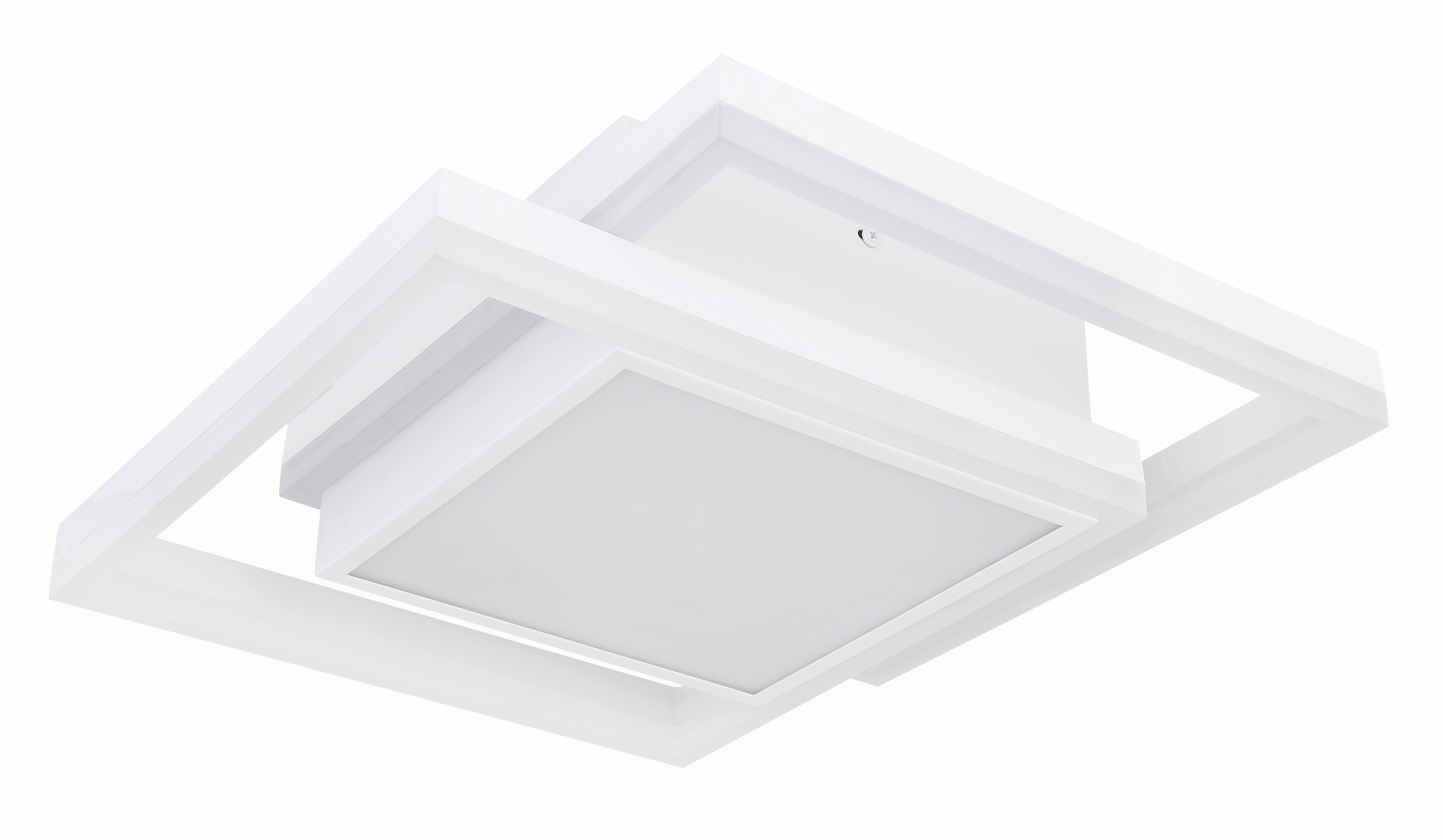 Led Mennyezeti Lámpa 67225-24fsh - opál/fehér, Basics, műanyag/fém (41,5/41,5/10,5cm) - Globo