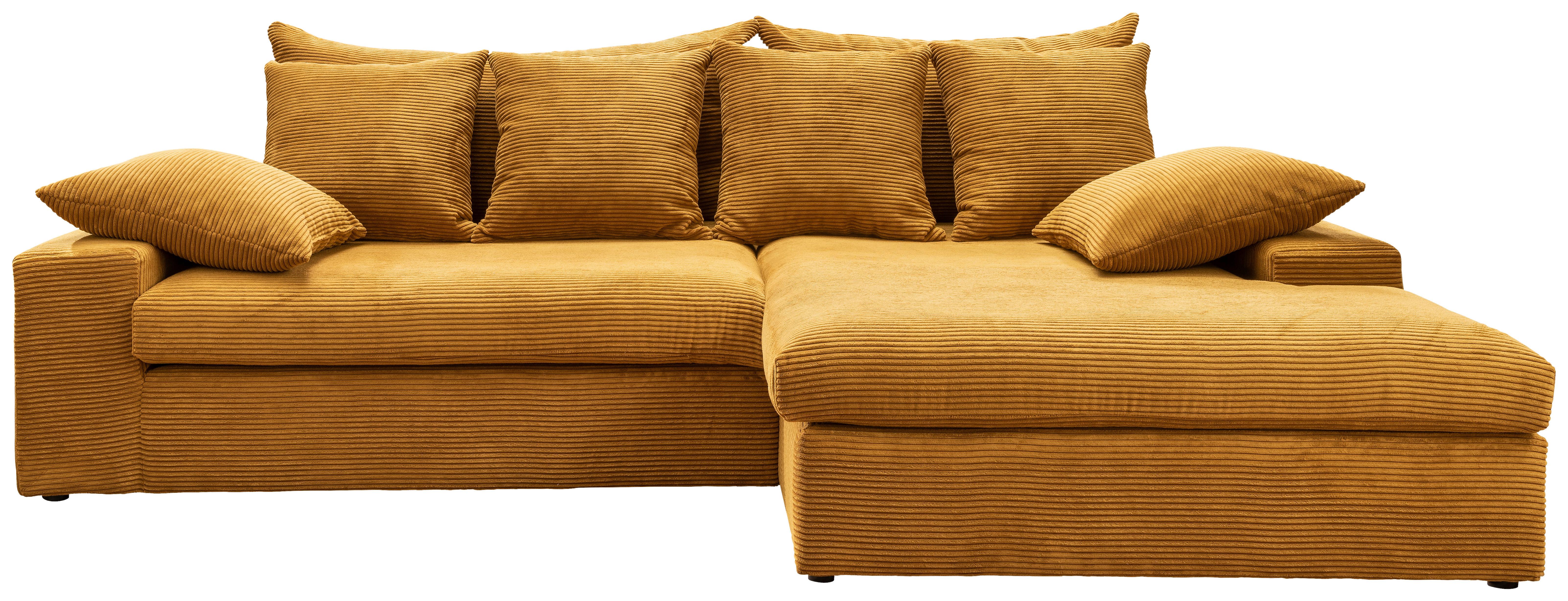 Ecksofa Avellino Goldfarben S: 278/200 cm - Goldfarben/Schwarz, MODERN, Textil (278/200cm) - Livetastic