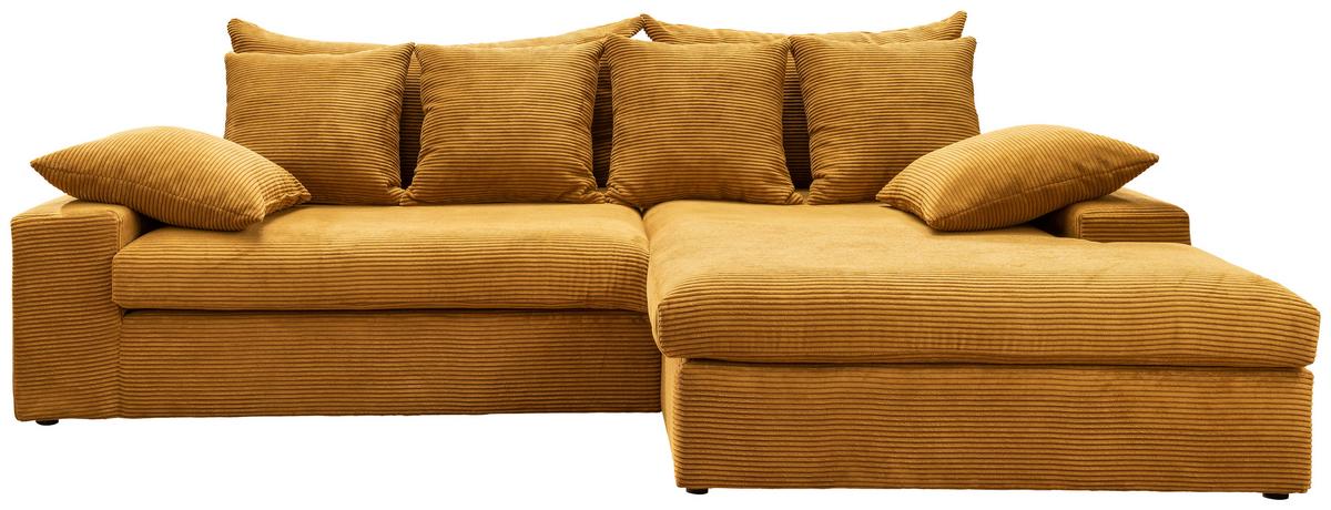 Ecksofa Avellino Goldfarben S: 278/200 cm - Goldfarben/Schwarz, MODERN, Textil (278/200cm) - Livetastic